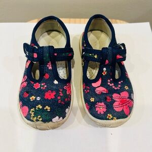 Naturino Navy and Pink Floral Kids Dress Shoes